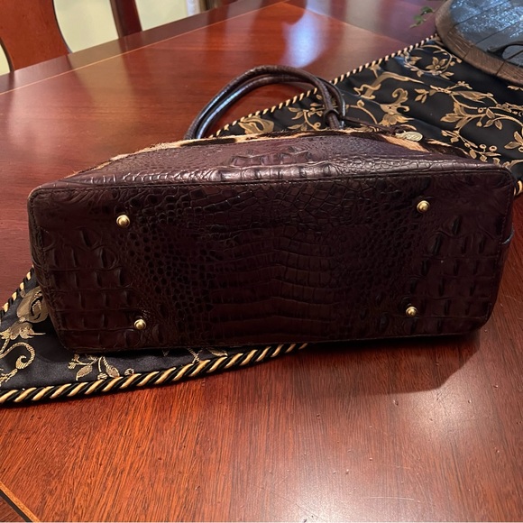 Brahmin Shoulder Tote Bag Purse Large has fur detail. Authentic - Picture 3 of 8